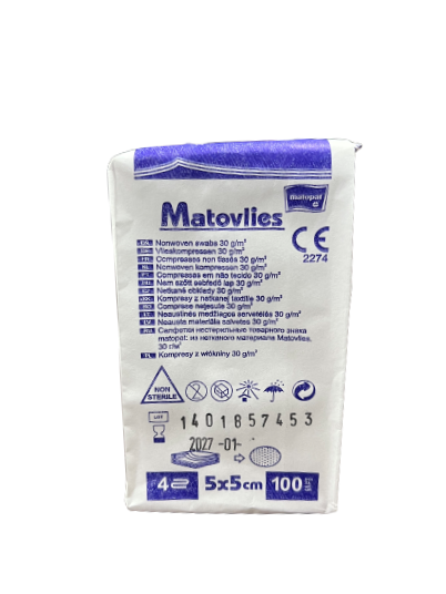Matovlies niejałowe kompresy z włókniny op. 100 szt MATOPAT